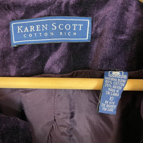 Vintage Velvet Jacket Purple Frog Clasps Women 10 Bridgerton Victorian Royalcore - Picture 8 of 10